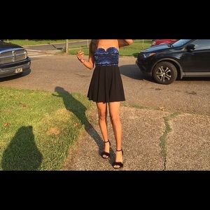 Dark Blue w Black dress